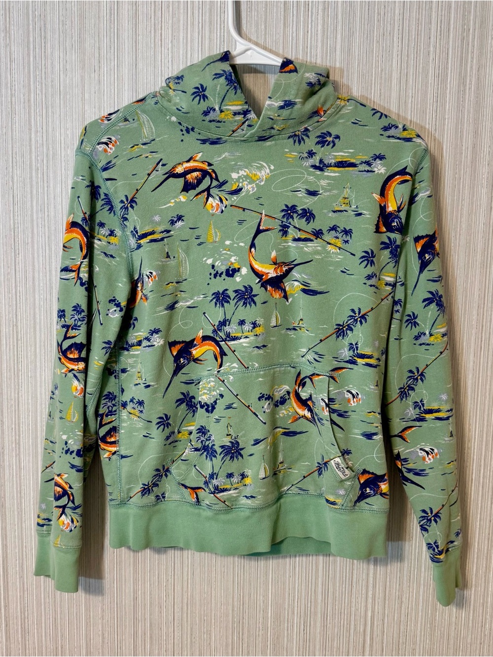 Polo Ralph Lauren Colorful Hooded Sweatshirt Hoodie Fish Theme Boys Large 14/16